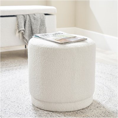 Round Bouclé Footstool SO'HOME
