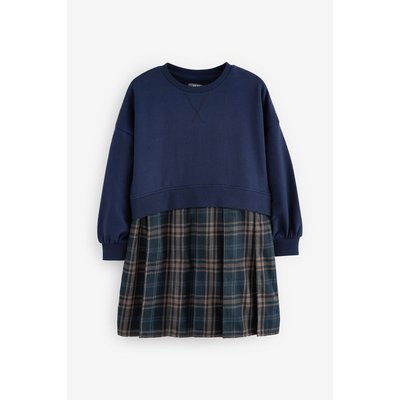 Robe sweat avec jupe aux carreaux NEXT