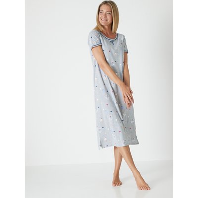 Chemise de nuit longue manches courtes La Redoute