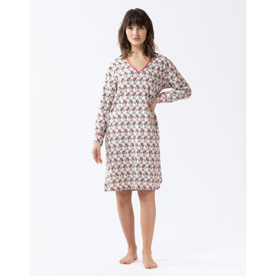 Chemise de nuit en jersey imprimée écru ZOÉ 601 LE CHAT