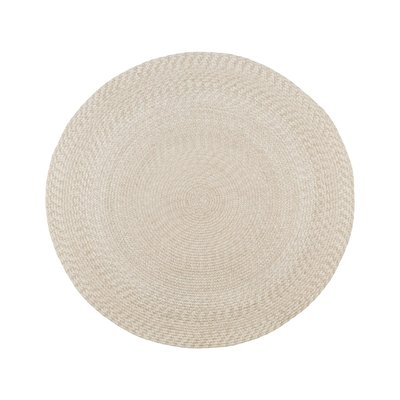 Tapis rond d’extérieur en plastique recyclé  Ø120 cm - teinte sable MENDOZA PIER IMPORT