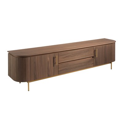 Meubles TV en noyer et acier inox ANGEL CERDA