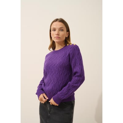 Pull Col Rond Marin 4 Fils Violette Lynd JUST CASHMERE