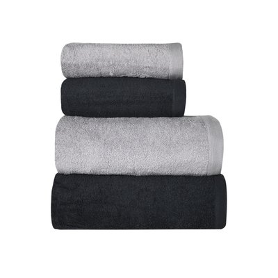 Ensemble de bain 4 pièces bicolores STUDIO (2 draps de bain + 2 serviettes de toilette) SENSEI MAISON