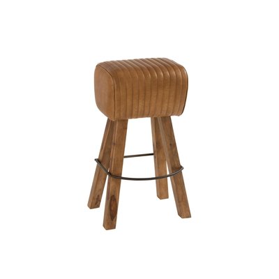 Tabouret de bar saut de cheval en bois et cuir - SAMIR HELLIN, DEPUIS 1862