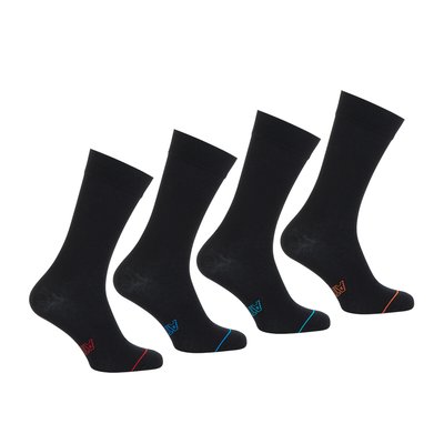 Lot de 4 paires de chaussettes hautes unies ATHENA