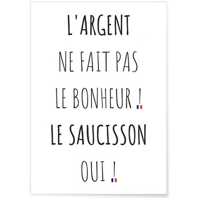 Affiche L'argent ne fait pas le bonheur L'AFFICHERIE
