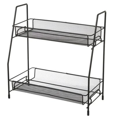 Étagère de table 2 paniers en métal noir 31x17x33cm WADIGA