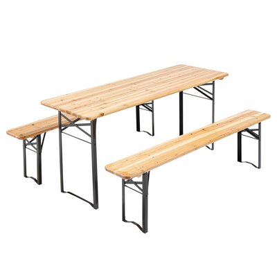 Set de table et bancs en bois, MUNICH OVIALA