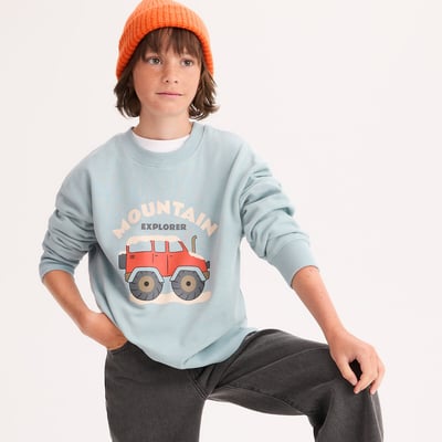 Sweat col rond, imprimé voiture, en molleton LA REDOUTE COLLECTIONS