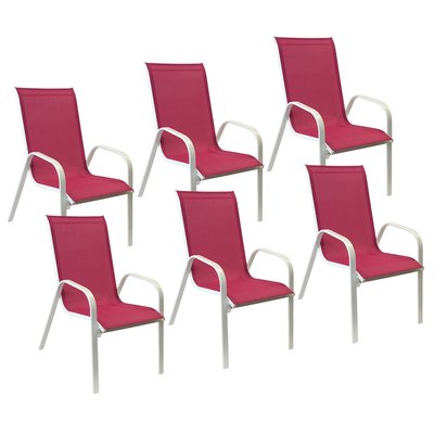 Chaises en textilène, lot de 6, MARBELLA HAPPY GARDEN
