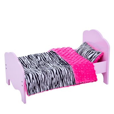 Lit Poupée Rose Draps Zèbre LITTLE PRINCESS TEAMSON KIDS