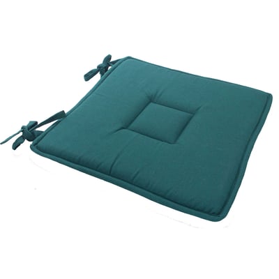 Galette de chaise plate en coton avec liens PANAMA TOILINUX