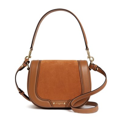 Sac bandoulière moyen modèle en cuir grainé et nubuck ELLA LE TANNEUR