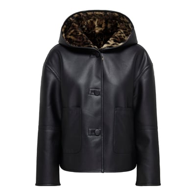 Cappotto con cappuccio in similpelle ONLY