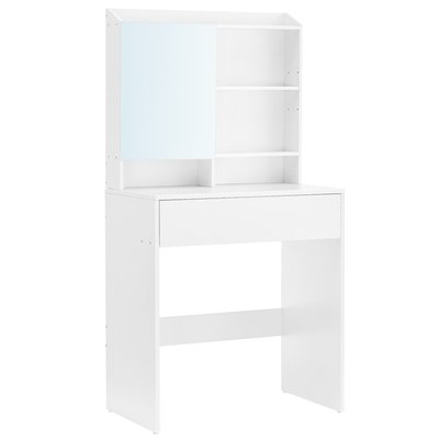 Coiffeuse 1 tiroir et 3 étagères avec miroir - H136 cm CALICOSY