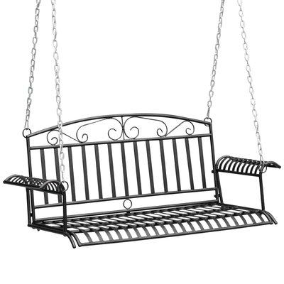 Banc suspendu 2 places métal noir OUTSUNNY