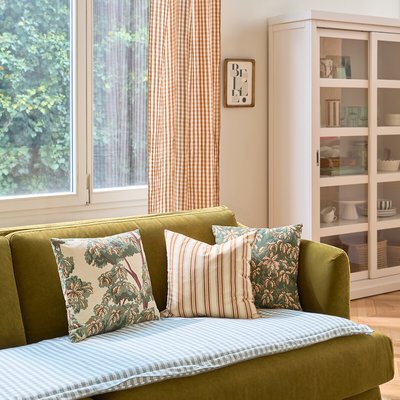 Matelas d'assise vichy, en coton et lin, Cottage LA REDOUTE INTERIEURS
