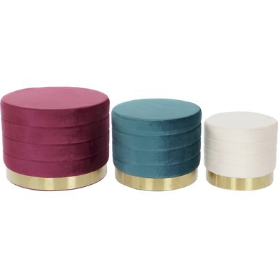 Poufs en velours, lot de 3 RECOLLECTION