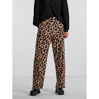 Leoparden-Hose mit hoher Taille PIECES