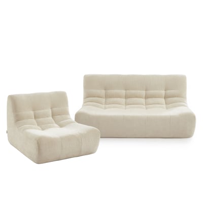 Ensemble banquette et chauffeuse 3 places en tissu  JANIS SORELH