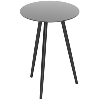Table basse d'appoint dia. 40 x 50 cm acier verre trempé noir OUTSUNNY