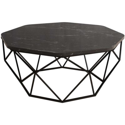 Table basse en métal plateau imitation marbre Diamond HANAH HOME