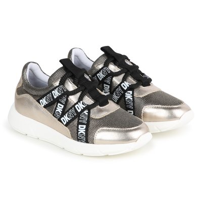 Baskets en cuir et résille DKNY