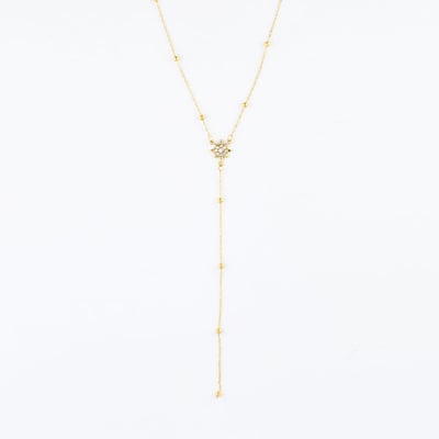 Collier chaîne Y acier inoxydable et étoile strassée BALABOOSTE