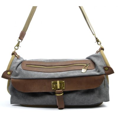 Sac à main week-end cuir et toile BARBADE OH MY BAG
