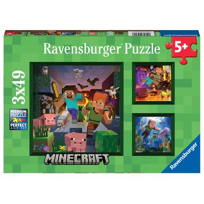 Ravensburger - puzzle enfant - puzzles 3x49 p -biomes de minecraft - dès 5 ans - 05621 RAVENSBURGER