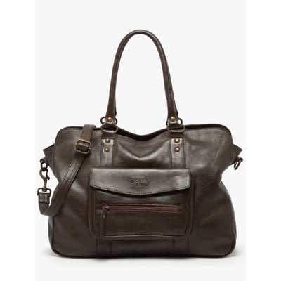 Sac porté épaule A4 Cow cuir BASILIC PEPPER