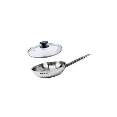 Set de 1 poêle de 20 cm en inox et couvercle en verre ETERNA FACKELMANN