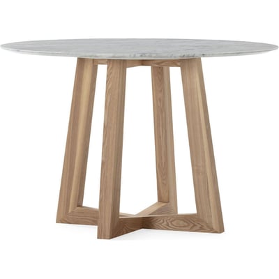 Table à manger ronde frêne et marbre RECOLLECTION