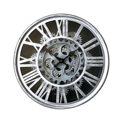 Horloge métal mécanismes 25x6x25cm EMDE
