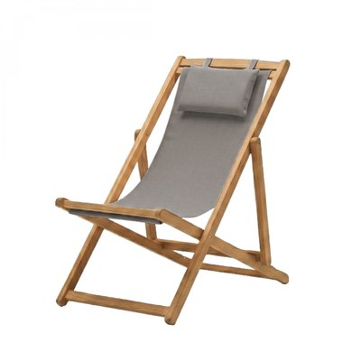 Chaise longue pliante en bois, transat de jardin, de plage, chilienne inclinable 4 positions LINXOR