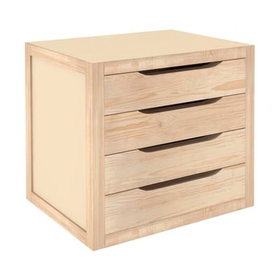 Bloc Rangement 4 Tiroirs Pin H37.5 Cm X L39 Cm X P30 Cm ASTIGARRAGA