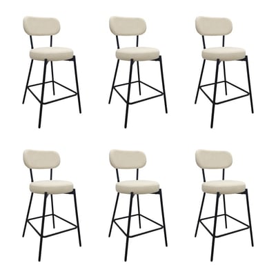 Chaises CELESTE îlot bar métal tissu velours côtelé H65cm MOB IN