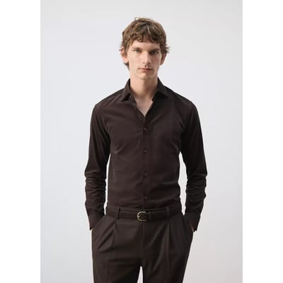 Chemise slim fit en velours milleraies MANGO MAN