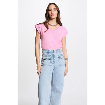 T-shirt Manches Courtes, Liseré Doré MORGAN