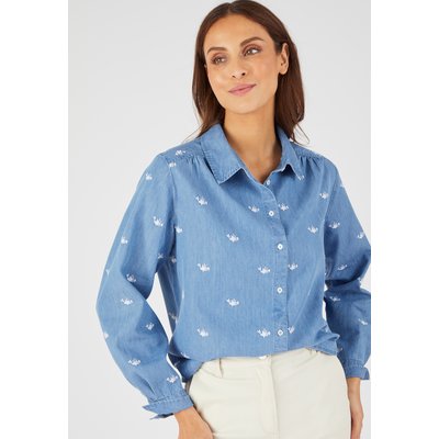 Chemisier coton et fibres lyocell Tencel(TM)  brodé DAMART