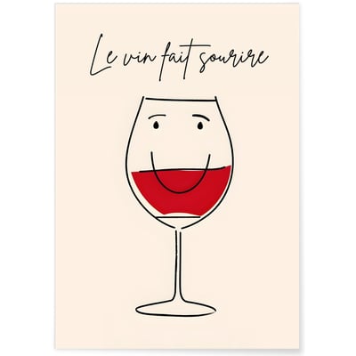 Affiche Le vin fait sourire L'AFFICHERIE