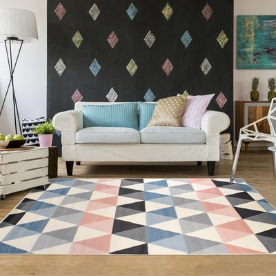 Tapis chambre tissé LYN49 PASTELIANGLE UN AMOUR DE TAPIS