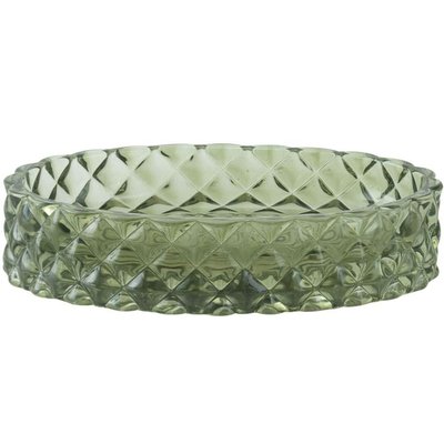 Porte savon en verre diamant vert 13x9x3cm WADIGA
