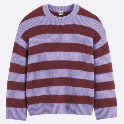 Pull rayé col rond, en grosse maille mousseuse LA REDOUTE COLLECTIONS