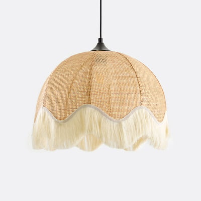 Daphné Rattan Fringed 40cm Diameter Pendant Light LA REDOUTE INTERIEURS