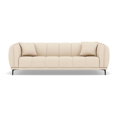 Canapé droit en velours texturé, ARSENE LISA DESIGN