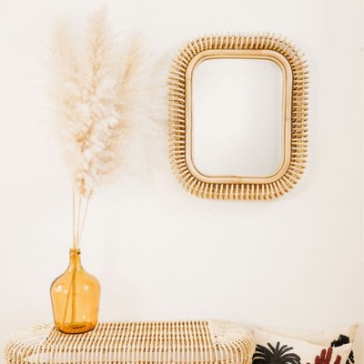 Miroir rotin blanchi - JAVA SAUDARA COLLECTIONS