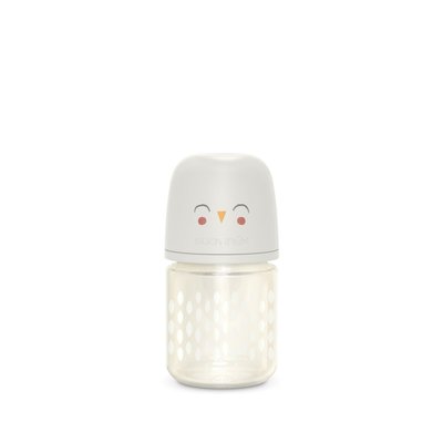 Biberon verre 120ml avec tétine SXPro S bonhomia gris SUAVINEX