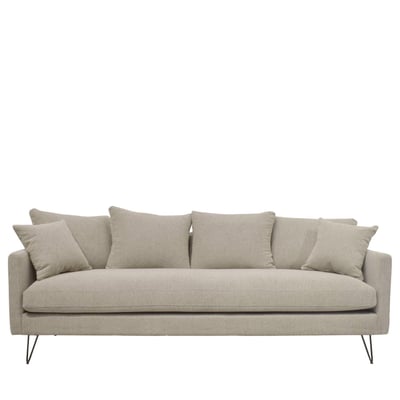 Canapé convertible 4 places en tissu pieds épingles noirs- VILLABON DRAWER